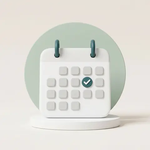 Illustration af en kalender med en markeret dato