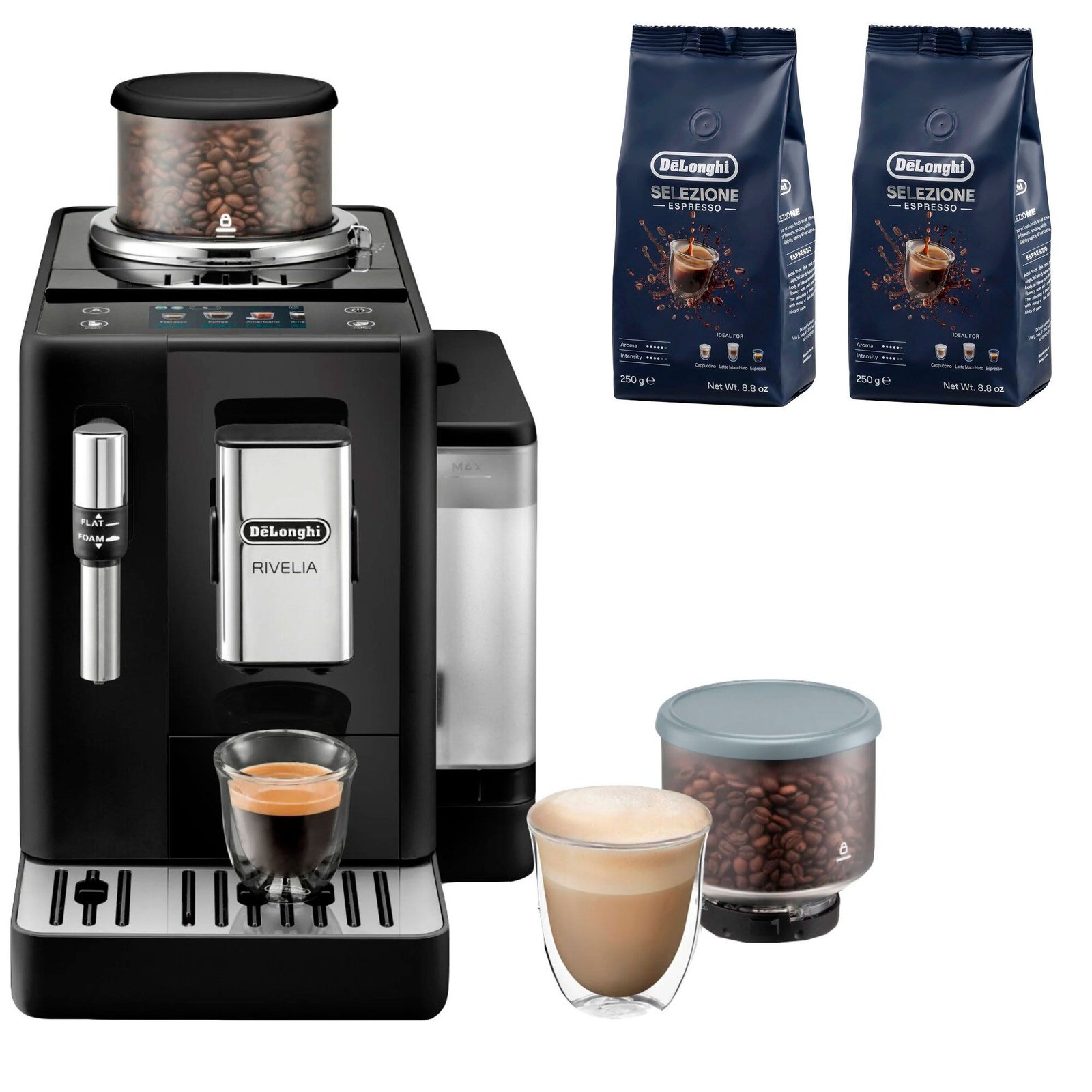Delonghi Rivelia Automatisk kaffemaskine & 2 stk kaffebønner DLSC600